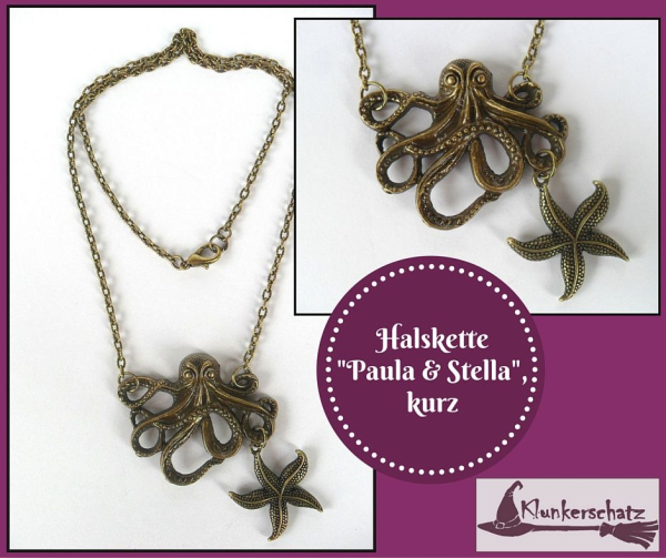 Kette "Krake Paula & Seestern Stella", kurz